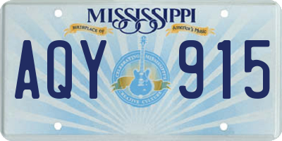 MS license plate AQY915