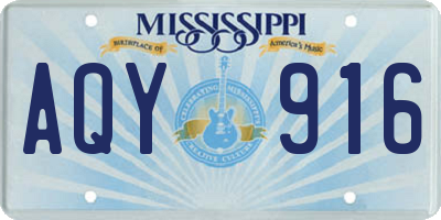 MS license plate AQY916