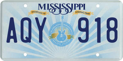MS license plate AQY918