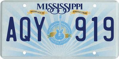 MS license plate AQY919
