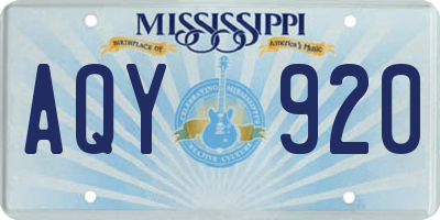 MS license plate AQY920