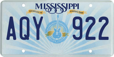 MS license plate AQY922