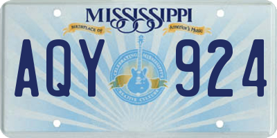 MS license plate AQY924