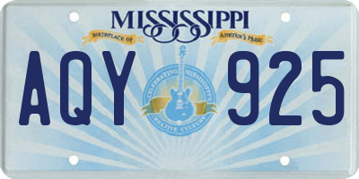 MS license plate AQY925