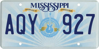 MS license plate AQY927