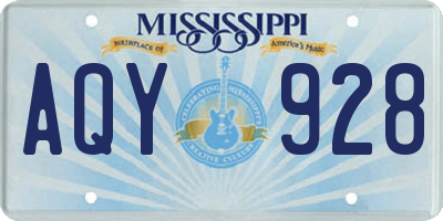 MS license plate AQY928