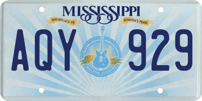 MS license plate AQY929