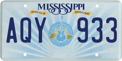 MS license plate AQY933