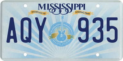 MS license plate AQY935