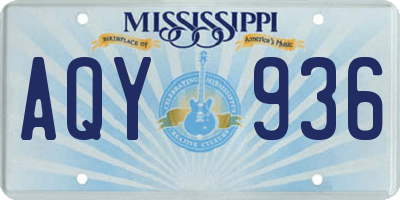MS license plate AQY936