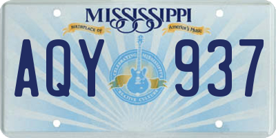 MS license plate AQY937