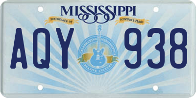 MS license plate AQY938
