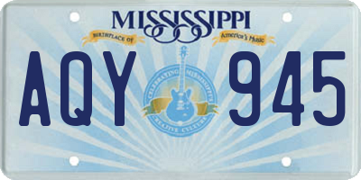 MS license plate AQY945