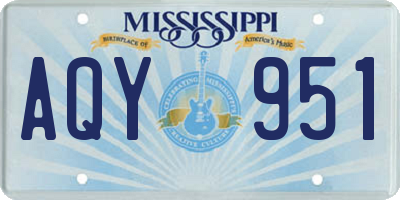 MS license plate AQY951