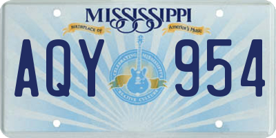 MS license plate AQY954