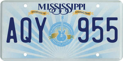 MS license plate AQY955