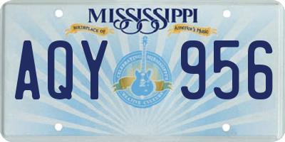 MS license plate AQY956