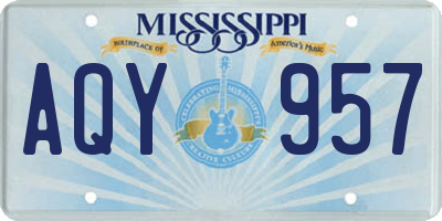MS license plate AQY957