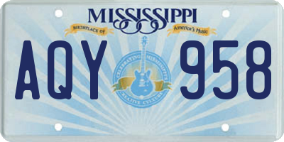 MS license plate AQY958