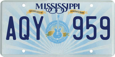 MS license plate AQY959