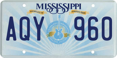 MS license plate AQY960