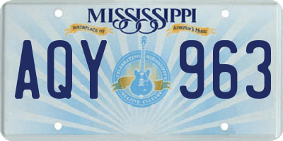 MS license plate AQY963