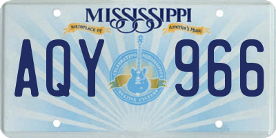 MS license plate AQY966
