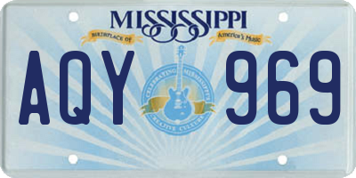 MS license plate AQY969