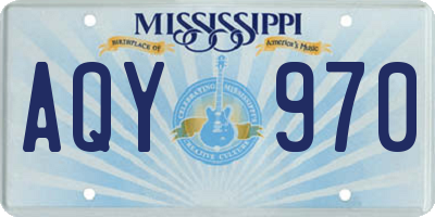 MS license plate AQY970