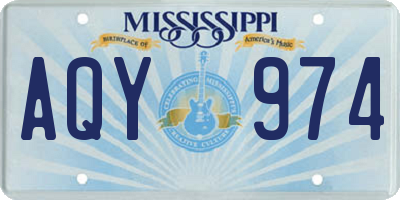 MS license plate AQY974