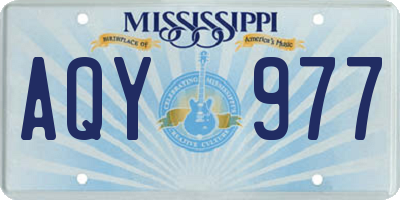 MS license plate AQY977