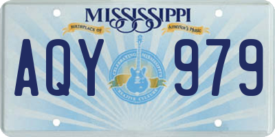 MS license plate AQY979