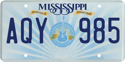 MS license plate AQY985