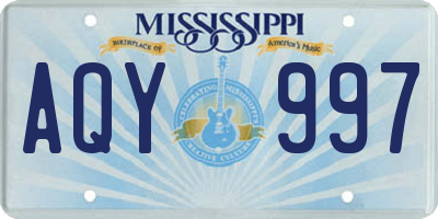 MS license plate AQY997