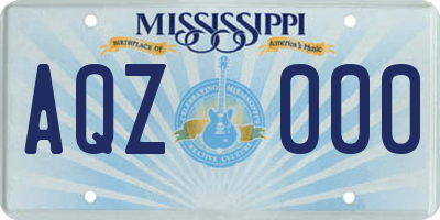 MS license plate AQZ000