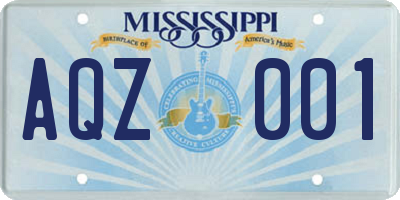 MS license plate AQZ001