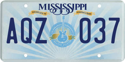 MS license plate AQZ037