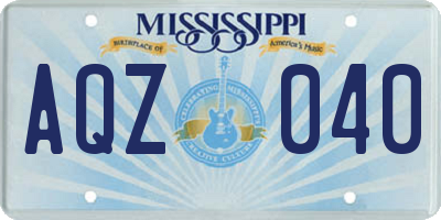 MS license plate AQZ040