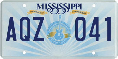 MS license plate AQZ041