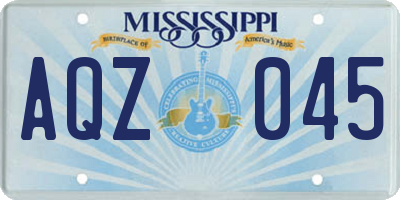 MS license plate AQZ045