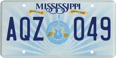MS license plate AQZ049