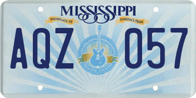 MS license plate AQZ057