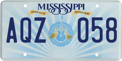 MS license plate AQZ058