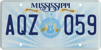 MS license plate AQZ059