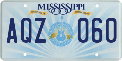 MS license plate AQZ060