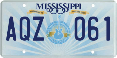 MS license plate AQZ061