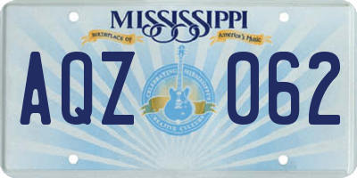 MS license plate AQZ062