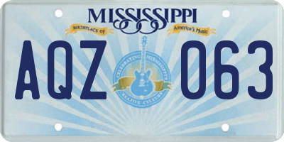 MS license plate AQZ063