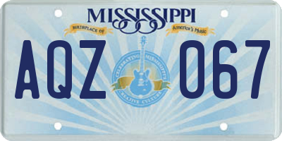 MS license plate AQZ067