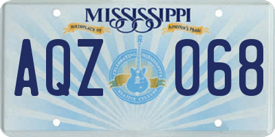 MS license plate AQZ068
